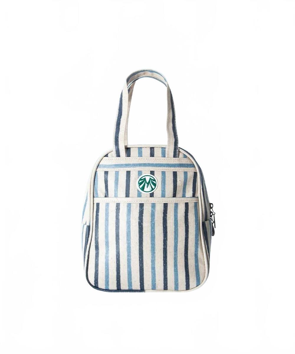NEW MAHES GOLF women's compact and practical insulated tote bag in stripe multi